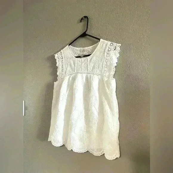 Knox Rose Women's Summer Eyelet Tank Top White Sleeveless Size Small - Picture 4 of 8